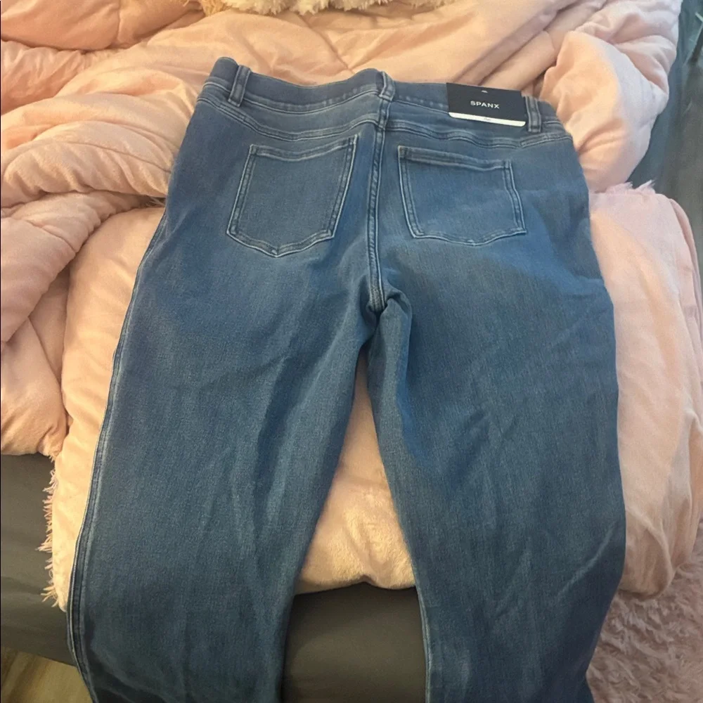 SPANX Women's Straight Leg Jeans in Blue - Picture 4 of 4
